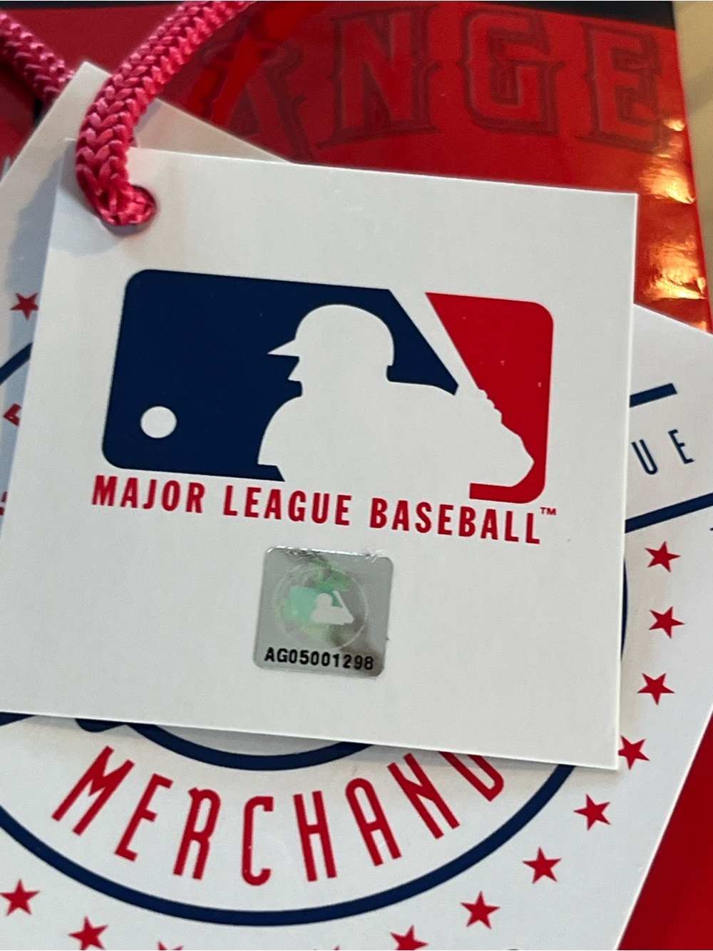 Los Angeles Angels Red Decorative Wine Gift Bag- Official MLB Logo - Picture 3 of 6